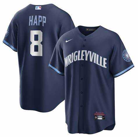 Mens Chicago Cubs #8 Ian Happ Nike City Connect Replica Player Navy Jersey Dzhi->chicago cubs->MLB Jersey